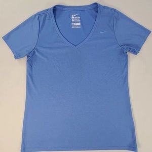 Nike Womens Adult Large Blue Legend Dri-Fit V Neck Training Workout size XS